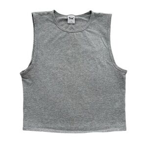 TNA Crop Muscle Tank Top in Heather Gray - Size M